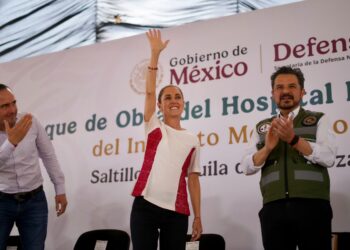 PRESIDENTA CLAUDIA SHEINBAUM DA BANDERAZO DE INICIO DE OBRA DEL HOSPITAL REGIONAL DE ESPECIALIDADES DE SALTILLO; TENDRÁ 560 CAMAS Y BENEFICIARÁ A 2.5 MILLONES DE DERECHOHABIENTES