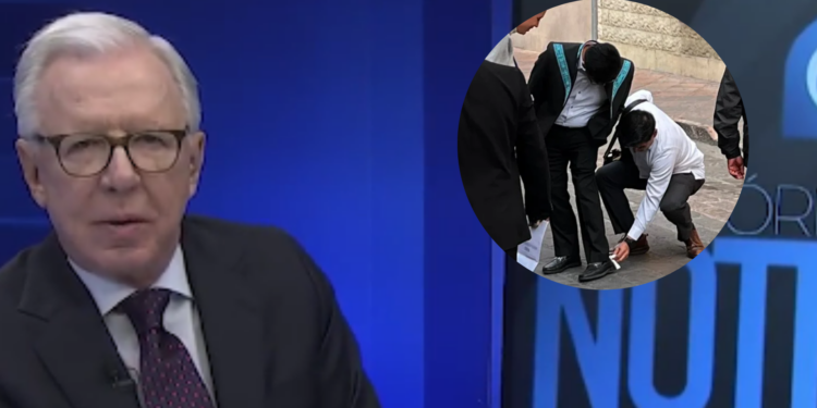 “Qué poca madre tienes”: López-Dóriga al presidente de la Corte, Hugo Aguilar, después de que fue captado en video que la directora de Comunicación le limpió los zapatos