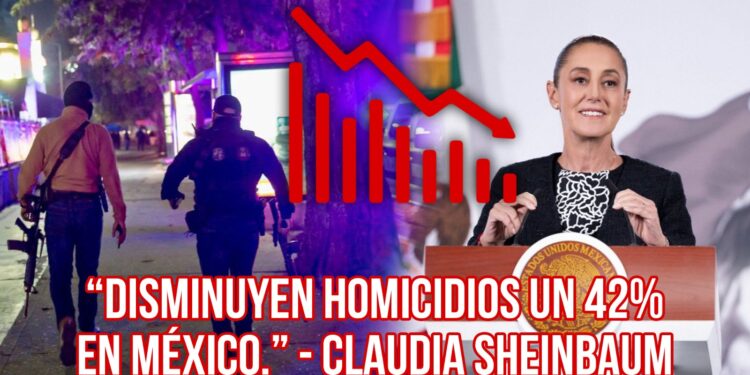 “Bajan 42% los homicidios en México”: Claudia Sheinbaum