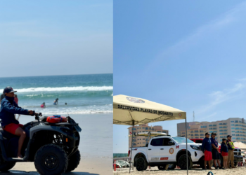 Refuerza el 10° Ayuntamiento de Playas de Rosarito vigilancia en playas ante alta afluencia de personas