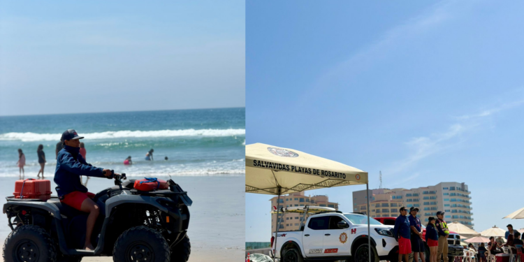 Refuerza el 10° Ayuntamiento de Playas de Rosarito vigilancia en playas ante alta afluencia de personas