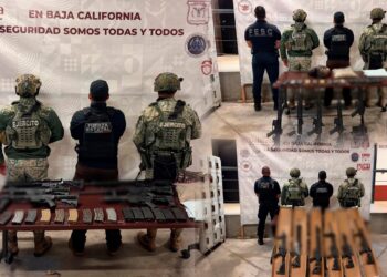 FESC asegura armas largas y más de 900 cartuchos en el Cerro Cuchumá, en Tecate