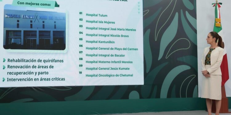 EN QUINTANA ROO SE INVERTIRÁN MÁS DE 5 MIL MDP EN CARRETERAS, PUENTES Y BACHILLERATOS; AVANZA INFRAESTRUCTURA HOSPITALARIA: PRESIDENTA CLAUDIA SHEINBAUM DESDE CANCÚN