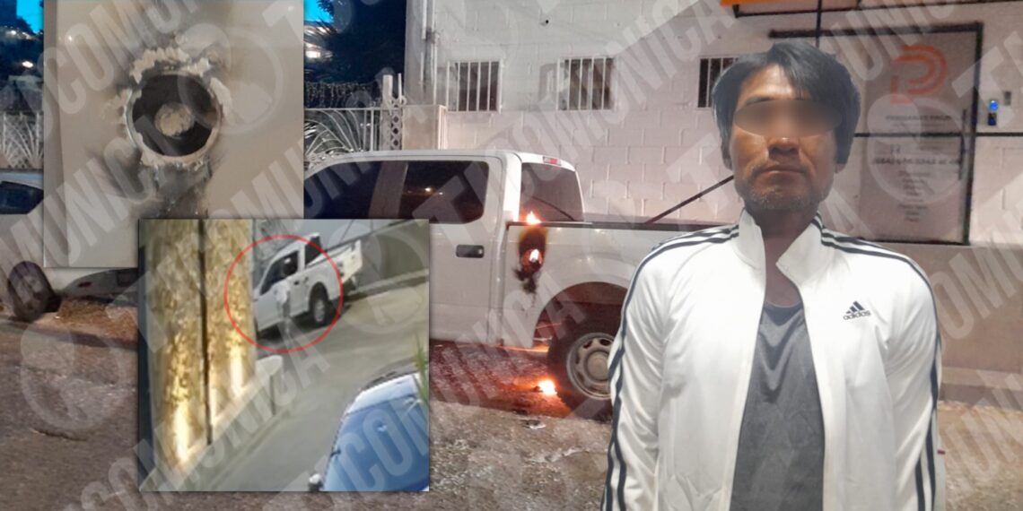 Hombre es captado en video cuando incendia una unidad de la FGE; fue detenido por municipales de Tijuana