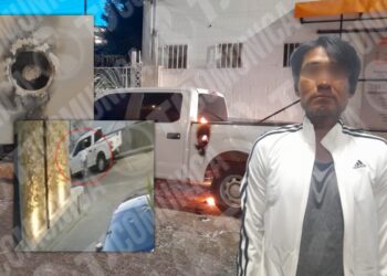 Hombre es captado en video cuando incendia una unidad de la FGE; fue detenido por municipales de Tijuana