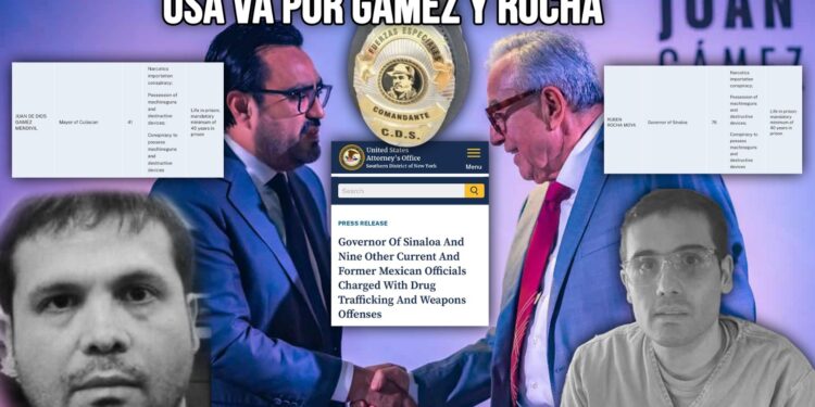 Gobernador de Sinaloa Rubén Rocha Moya y Alcalde de Culiacán, Juan de Dios Gámez Mendivil son acusados oficialmente por Estados Unidos por crimen organizado; así lo dio a conocer la embajada de Estados Unidos en México