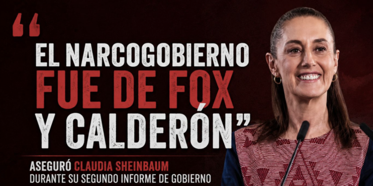 Sheinbaum: “El narcogobierno fue de Fox y Calderón” durante su Segundo Informe de Gobierno