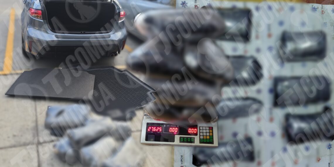 Joven de San Diego fue víctima de “mula ciega” en Tijuana; municipales decomisan 27 kilos de cristal
