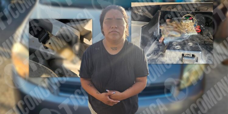 FESC captura a mujer prófuga en Tecate con corta y metanfetamina