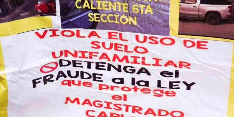Vecinos de Hacienda Agua Caliente denuncian presuntas irregularidades de construcción y operación de notaría en zona residencial