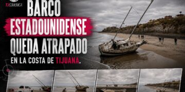 Barco de estadounidense queda atrapado en la costa de Tijuana