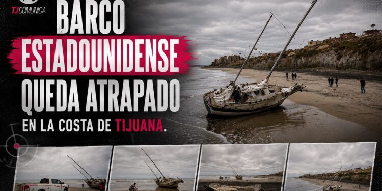 Barco de estadounidense queda atrapado en la costa de Tijuana