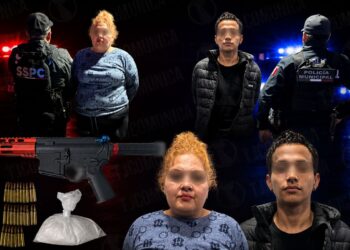 Municipales de Tijuana detienen a mujer y a sicario de la Sánchez con arma larga y droga