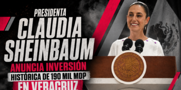 EN COATZACOALCOS, PRESIDENTA CLAUDIA SHEINBAUM ANUNCIA INVERSIÓN HISTÓRICA DE 190 MIL MDP EN VERACRUZ PARA RECUPERACIÓN DE LA PETROQUÍMICA, OBRAS CARRETERAS, DE AGUA Y SALUD