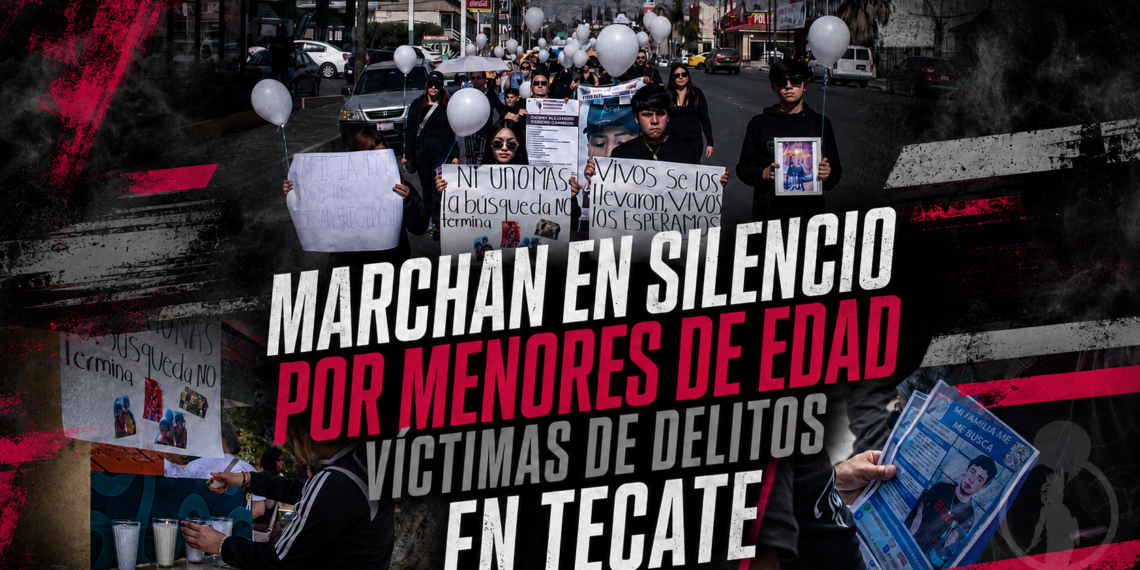 Marchan en silencio por menores de edad víctimas de delitos en Tecate