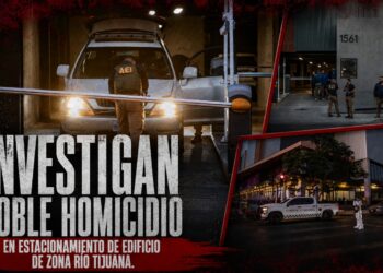 Investigan doble homicidio en estacionamiento de edificio de Zona Río Tijuana