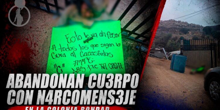 Abandonan cuerpo con narcomensaje en la colonia Bondad