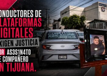Conductores de plataformas digitales exigen justicia por asesinato de compañero en Tijuana