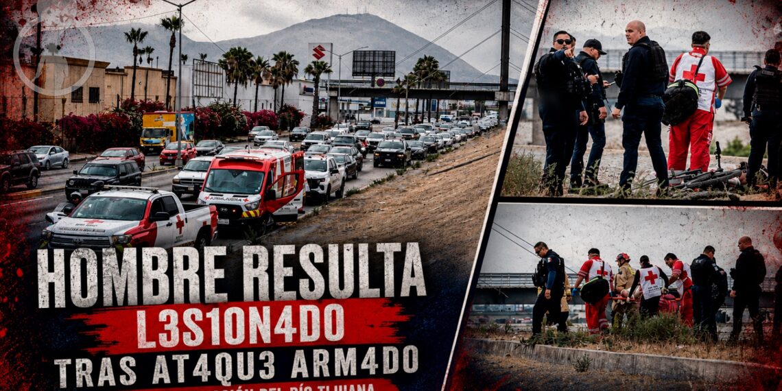 Hombre resulta lesionado tras ataque armado en la canalización del Río Tijuana