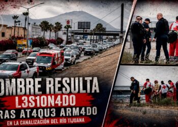 Hombre resulta lesionado tras ataque armado en la canalización del Río Tijuana