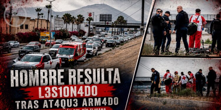 Hombre resulta lesionado tras ataque armado en la canalización del Río Tijuana