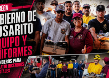 Entrega Gobierno de Rosarito equipo y uniformes a bomberos para combatir incendios forestales