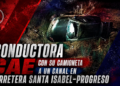 Conductora cae con su camioneta a un canal en carretera Santa Isabel-Progreso; resulta lesionada