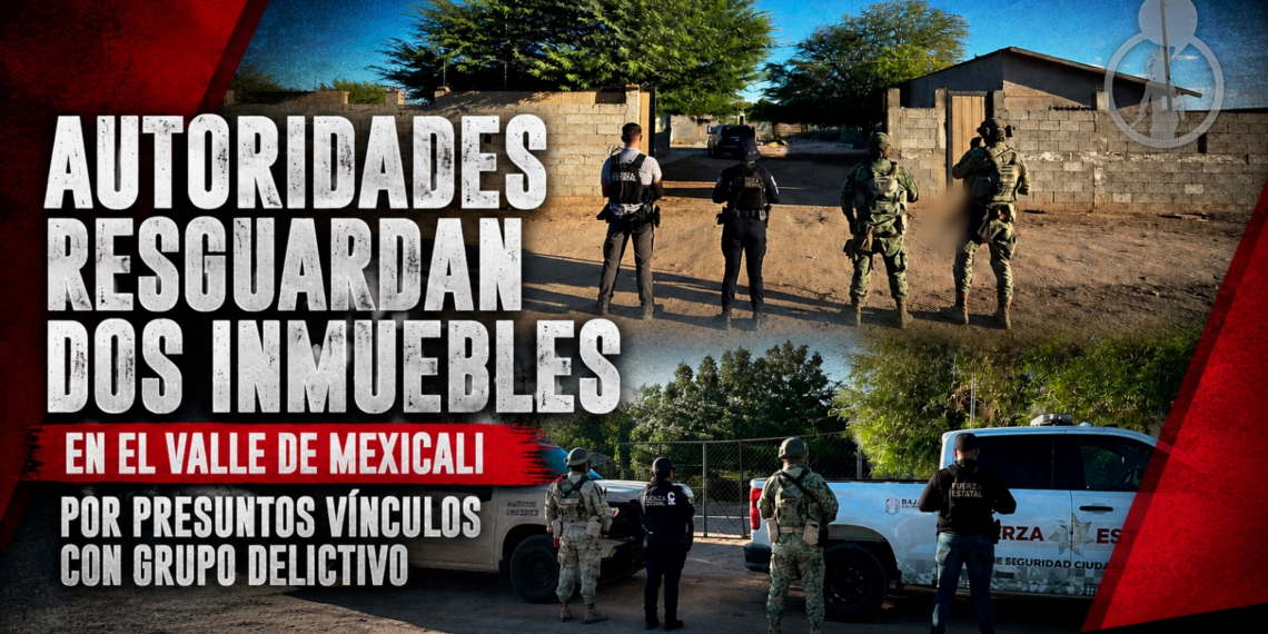 Autoridades resguardan dos inmuebles en el Valle de Mexicali por presuntos vínculos con grupo delictivo