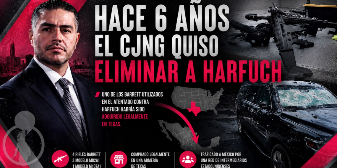 Hace 6 años el CJNG quiso eliminar a Harfuch; uno de los Barrett utilizados en el atentado contra Harfuch habría sido adquirido legalmente en Texas.
