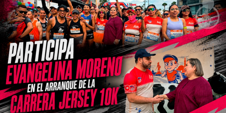 Participa Evangelina Moreno en el arranque de la Carrera Jersey 10K