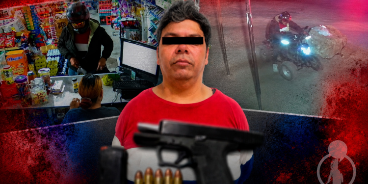 Presunto asaltante es detenido por policías municipales minutos después de robar una tienda de abarrotes en Tijuana