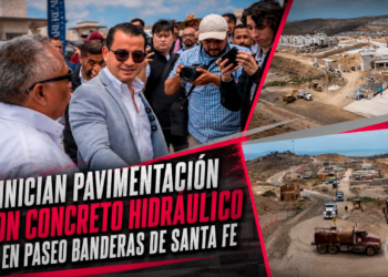 Inician pavimentación con concreto hidráulico en Paseo Banderas de Santa Fe; obra concluirá en aproximadamente dos meses