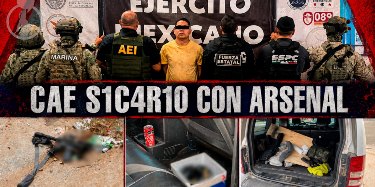 Cae sicario con arsenal; llevaba granadas de fragmentación ocultas en una hielera