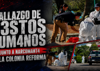Hallazgo de restos humanos junto a narcomanta en la colonia Reforma