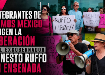 Integrantes de Somos México exigen la liberación del exgobernador Ernesto Ruffo en Ensenada