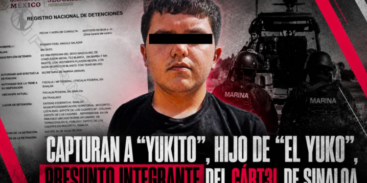 Capturan a “Yukito”, hijo de “El Yuko”, presunto integrante del Cártel de Sinaloa