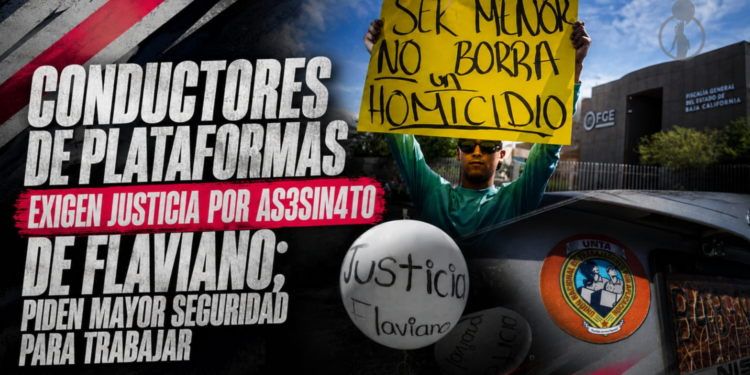Conductores de plataformas exigen justicia por asesinato de Flaviano; piden mayor seguridad para trabajar