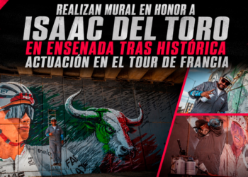 Realizan mural en honor a Isaac del Toro en Ensenada tras histórica actuación en el Tour de Francia