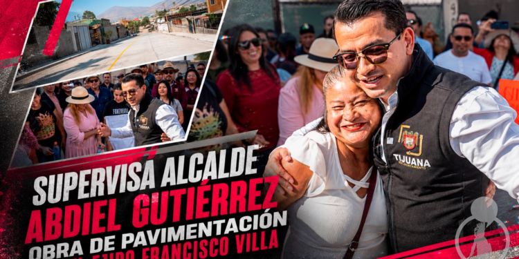 Supervisa alcalde Abdiel Gutiérrez obra de pavimentación en el Ejido Francisco Villa