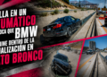 Falla en un neumático provoca que BMW termine dentro de la canalización en Gato Bronco