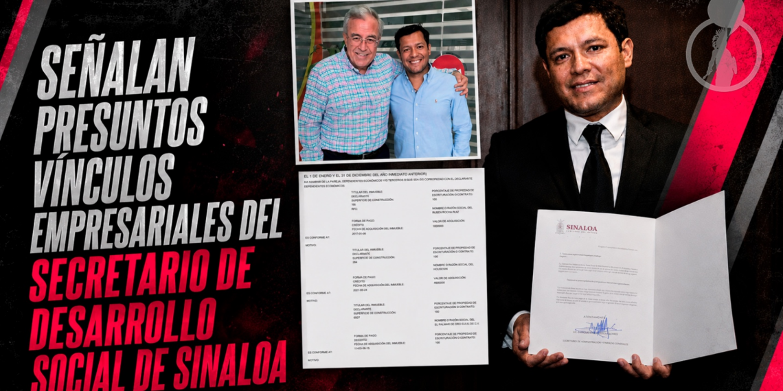 Señalan presuntos vínculos empresariales del secretario de Desarrollo Social de Sinaloa