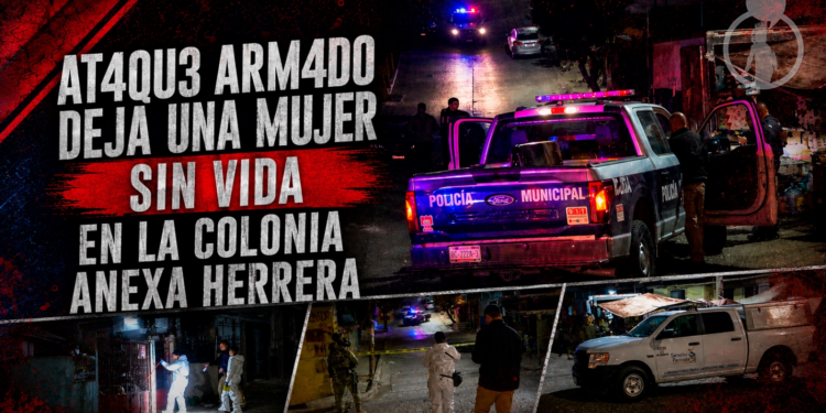 Ataque armado deja una mujer sin vida dentro de un departamento en la colonia Anexa Herrera