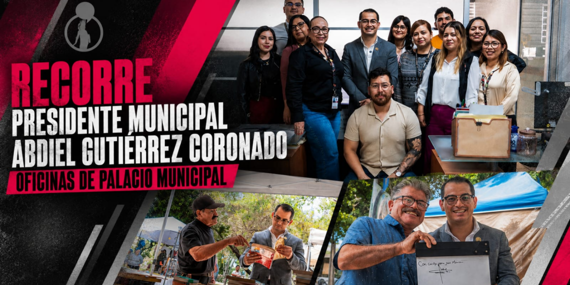 Recorre presidente municipal Abdiel Gutiérrez Coronado oficinas de Palacio Municipal