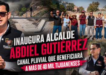 Inaugura alcalde Abdiel Gutiérrez canal pluvial que beneficiará a más de 40 mil tijuanenses