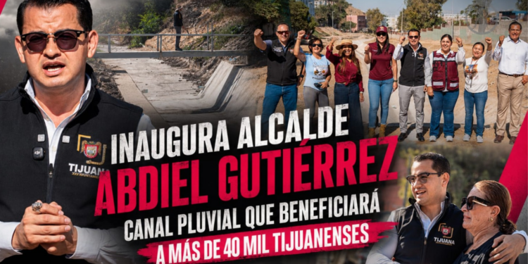 Inaugura alcalde Abdiel Gutiérrez canal pluvial que beneficiará a más de 40 mil tijuanenses