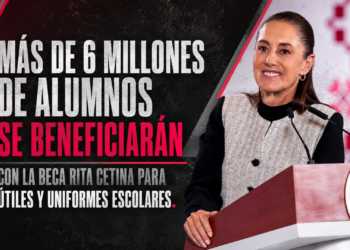 Más de 6 millones de alumnos se beneficiarán con la Beca Rita Cetina para útiles y uniformes escolares.