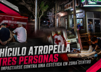 Vehículo atropella a tres personas tras impactarse contra una estética en Zona Centro