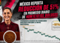 México reporta reducción de 51% en promedio diario de homicidios dolosos