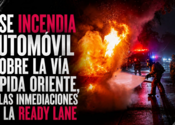 Se incendia automóvil sobre la Vía Rápida Oriente, en las inmediaciones de la Ready Lane