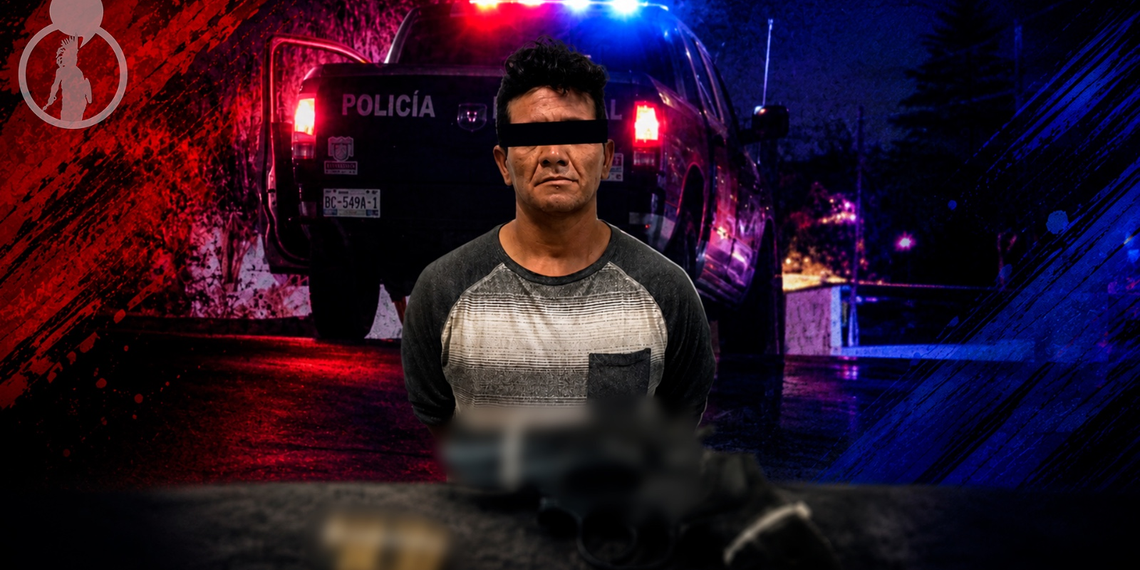Detienen a hombre con arma de fuego y 96 dosis de presunto cristal